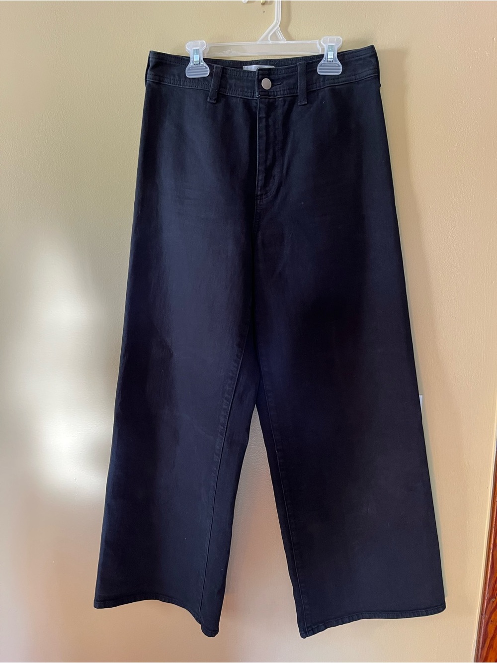 Wide Leg Ankle Black Jeans